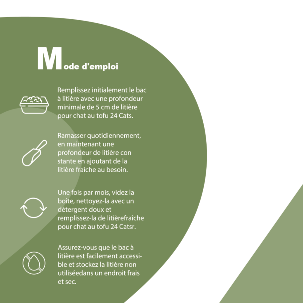 2mm Bigger Granules Less Dust - 24 CATS Pea Husks Natural Tofu Cat Litter 9KG/19.8lbs - Green Tea/Quick Clumping, Odor Control & Dust Free