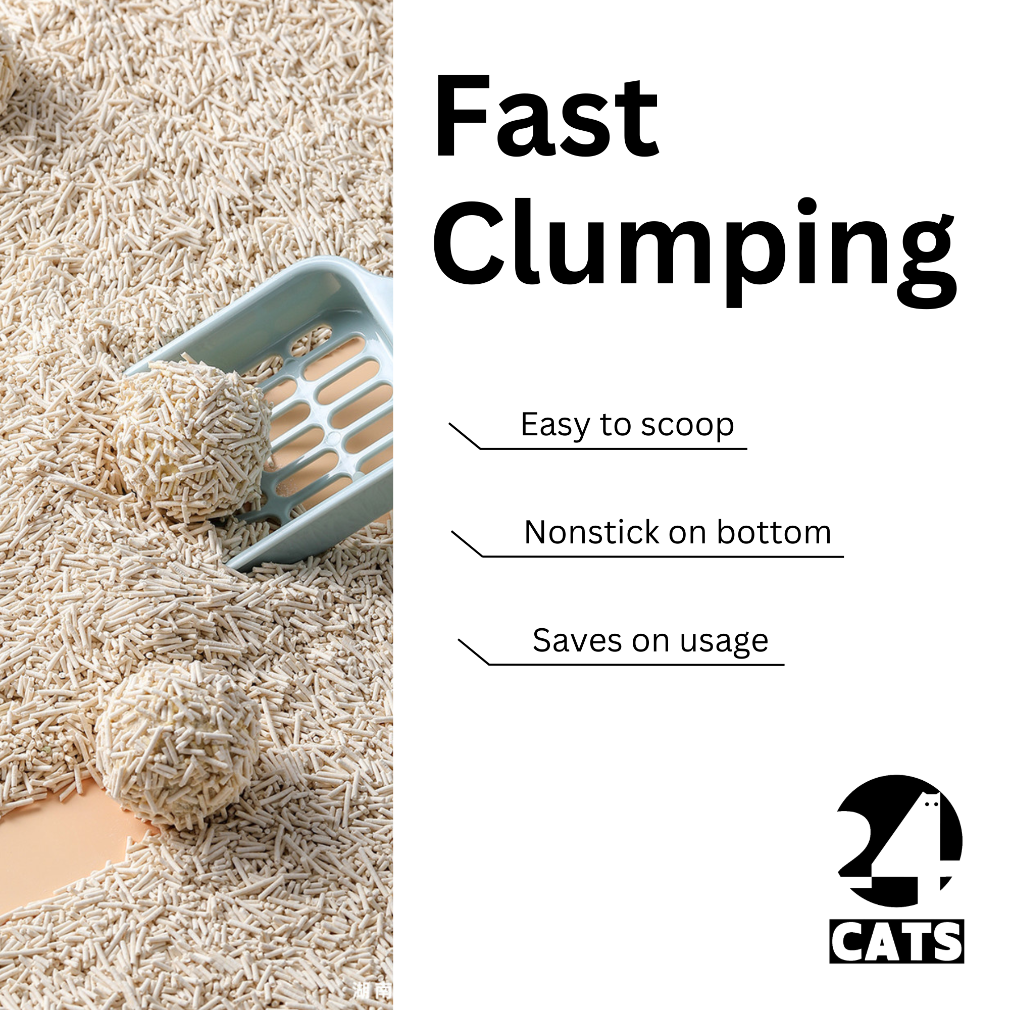 24 CATS Pea Husks Natural Tofu Cat Litter 9KG/19.8lbs - Green Tea/Quick Clumping, Odor Control & Dust Free